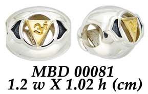 Ajna Brow Silver and Gold Chakra Bead MBD081 - Jewelry